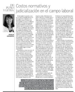 Opinión: Costos normativos y judicialización en el campo laboral
